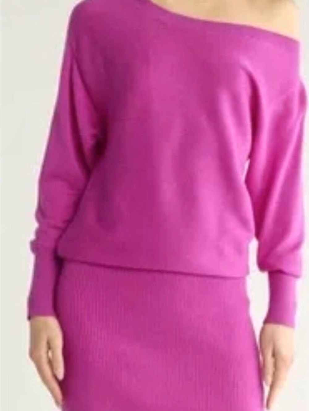 Ramy Brook Ivory color Anna Off-the-Shoulder Sweater Dress